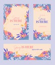 Spring banner with flowers on a pink background. Banner perfect for promotions, magazines, cards, invitations, banners design Royalty Free Stock Photo